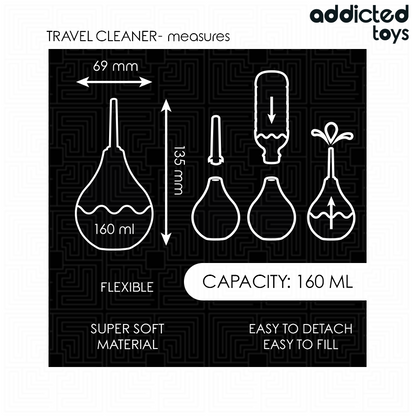 ADDICTED TOYS - LIMPIADOR ANAL DE VIAJE TAMAÑO M 160 ML