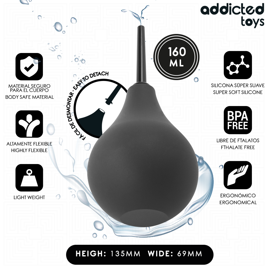 ADDICTED TOYS - LIMPIADOR ANAL DE VIAJE TAMAÑO M 160 ML
