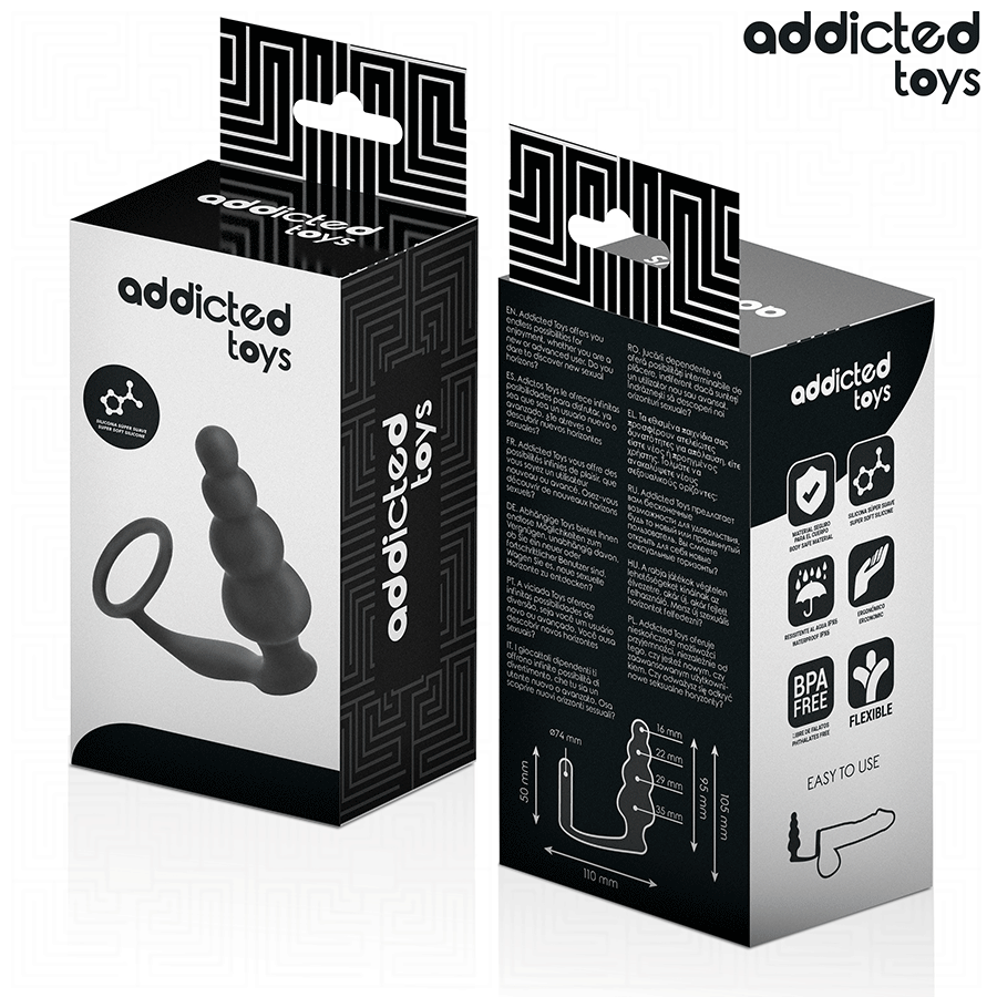 ADDICTED TOYS - PLUG ANAL AVEC ANNEAU SILICONE MODÈLE 5