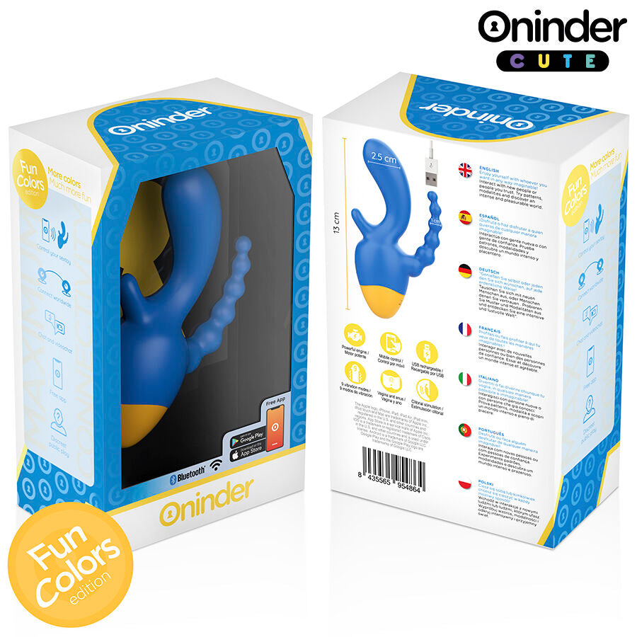 ONINDER CUTE - LOVE 3 SOME TRIPLE VIBRATOR - FREE WORLDWIDE APP