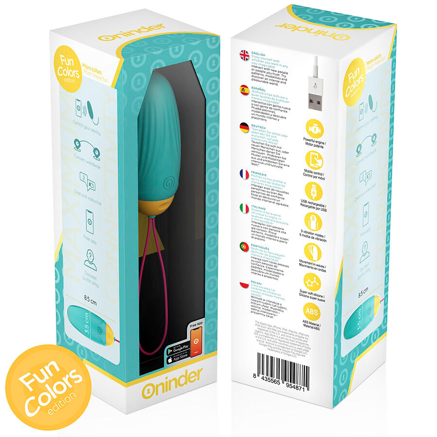 ONINDER CUTE - LOVE PLEASURE VIBRATING EGG - ROTATING SILICONE GEMS - FREE GLOBAL APP