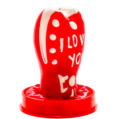 CONDOMERIE - HANDPAINTED NOVELTY CONDOMS HEART - I LOVE YOU MODEL 1