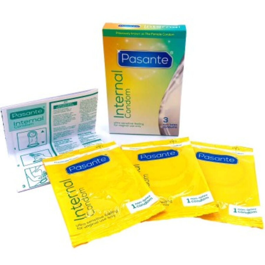 PASANTE - INTERNAL LATEX-FREE FEMALE CONDOMS BOX OF 3