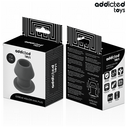 ADDICTED TOYS - TAPÓN ANAL HUECO EXTREMO DE SILICONA TAMAÑO S 7.5 CM