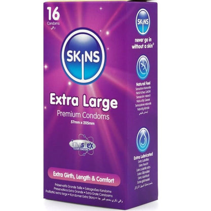 SKINS - EXTRA LARGE PREMIUM CONDOMS PACK 16