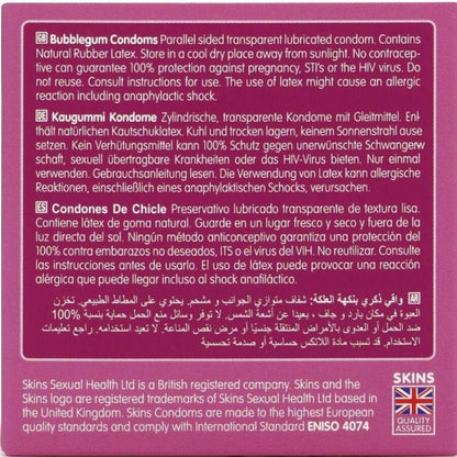 SKINS - BUBBLEGUM PREMIUM CONDOMS PACK 4