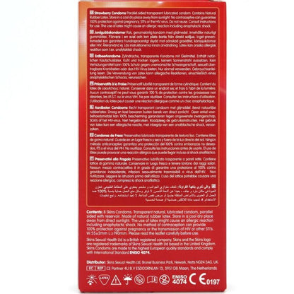 SKINS - STRAWBERRY PREMIUM CONDOMS PACK 8
