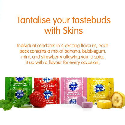 SKINS - MULTI FLAVORS PREMIUM CONDOMS PACK 16