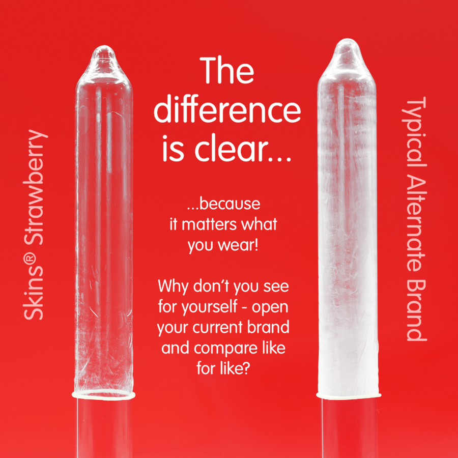 SKINS - STRAWBERRY PREMIUM CONDOMS PACK 8