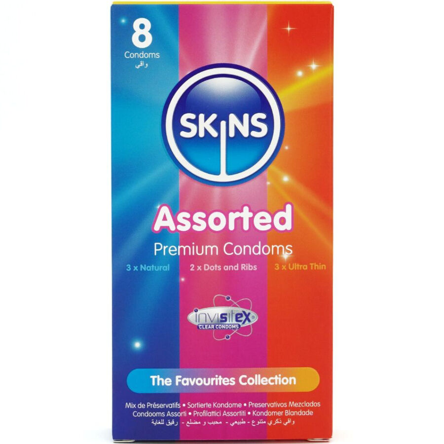 SKINS - PRÉSERVATIFS PREMIUM ASSORTIS PACK DE 8