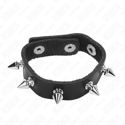 KINK - ANILLO PENEANO DE CUERO CON PÚAS 21,5 X 1,6 CM