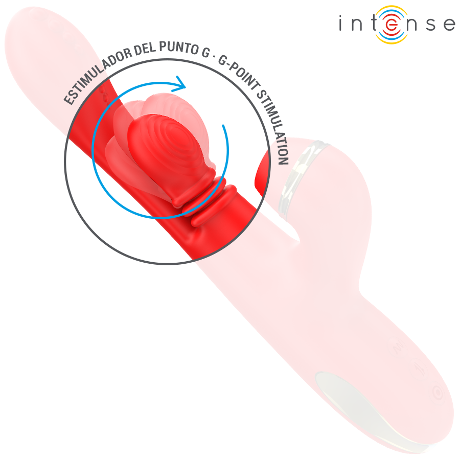 INTENSE - KATY MULTIFUNCTION CLITORIS STIMULATOR 4 INTERCHANGEABLE HEADS RED