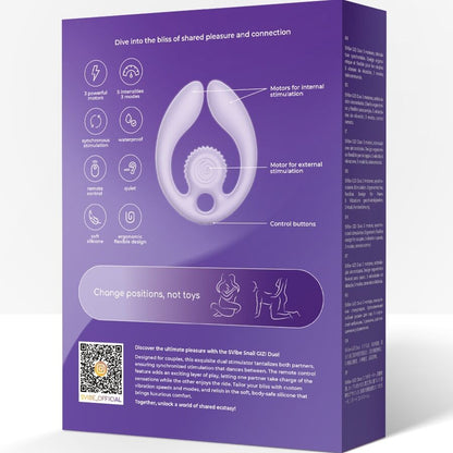 VIBRADOR SNAIL - ESTIMULADOR PARA PAREJAS GIZI DUO CON CONTROL REMOTO LILA