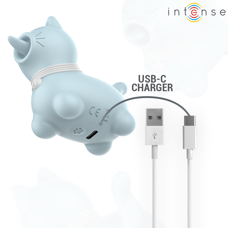 INTENSE - ESTIMULADOR DUCHESS CON LENGUA GIRATORIA 360º AZUL