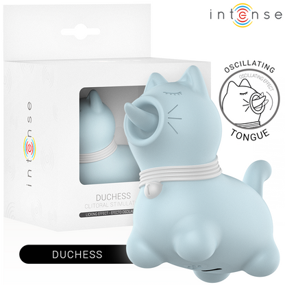 INTENSE - ESTIMULADOR DUCHESS CON LENGUA GIRATORIA 360º AZUL