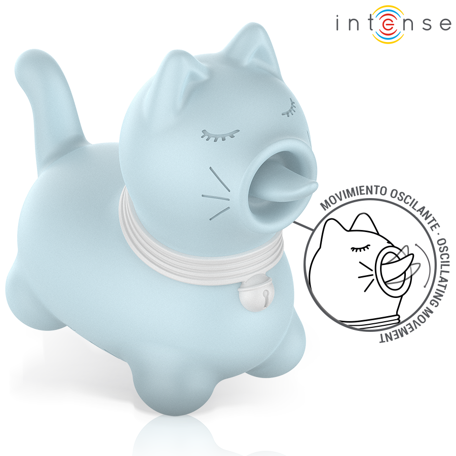 INTENSE - ESTIMULADOR DUCHESS CON LENGUA GIRATORIA 360º AZUL