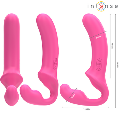 INTENSE - VIBREUR DOUBLE AMY 20 CM ROSE TÉLÉCOMMANDE