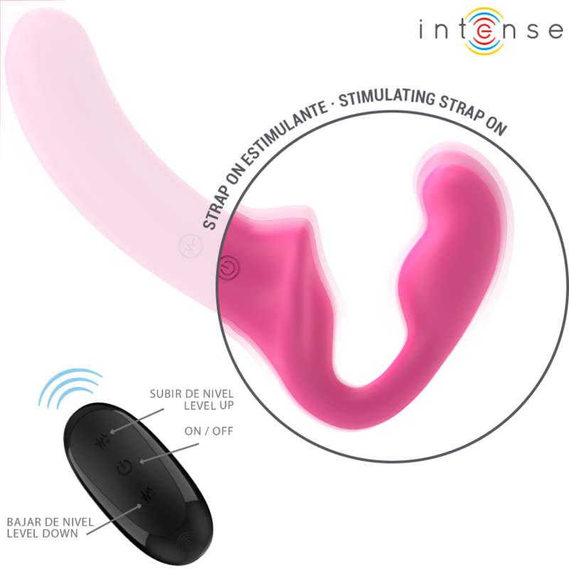 INTENSE - VIBREUR DOUBLE AMY 20 CM ROSE TÉLÉCOMMANDE