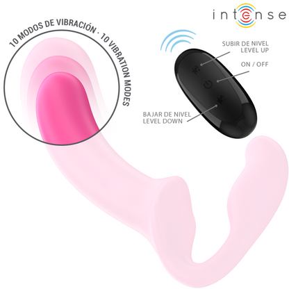 INTENSE - VIBREUR DOUBLE AMY 20 CM ROSE TÉLÉCOMMANDE