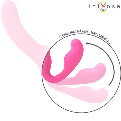 INTENSE - VIBREUR DOUBLE AMY 20 CM ROSE TÉLÉCOMMANDE