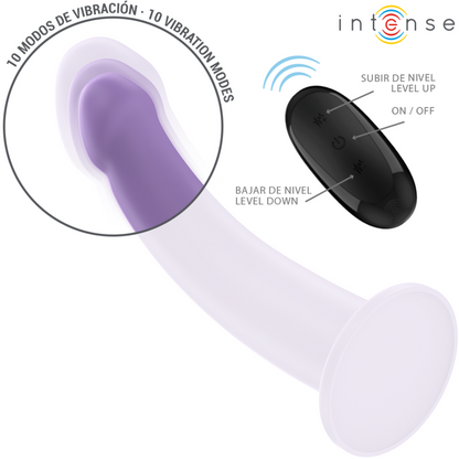 INTENSE - VIBREUR EDDIE 17,5 CM 10 VIBRATIONS TÉLÉCOMMANDE VIOLET