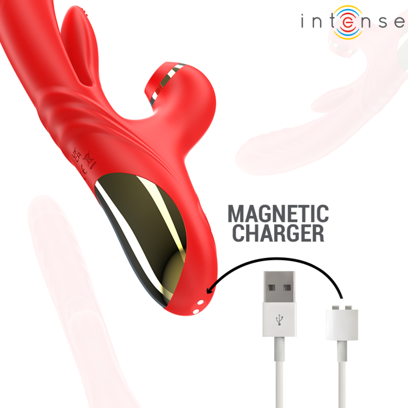 INTENSE - KAROL MULTIFUNCTION VIBRATOR THRUST & STIMULATION & STIMULATING WAVES RED