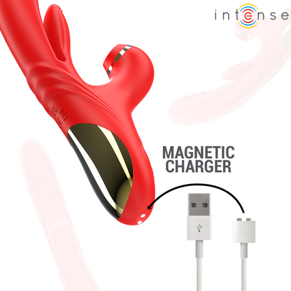 INTENSE - KAROL MULTIFUNCTION VIBRATOR THRUST & STIMULATION & STIMULATING WAVES RED