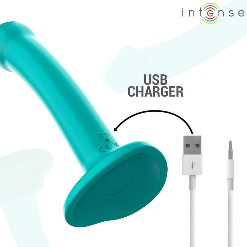 INTENSE - VIBREUR KATIE AVEC VENTOUSE 10 VIBRATIONS BLEU TÉLÉCOMMANDE