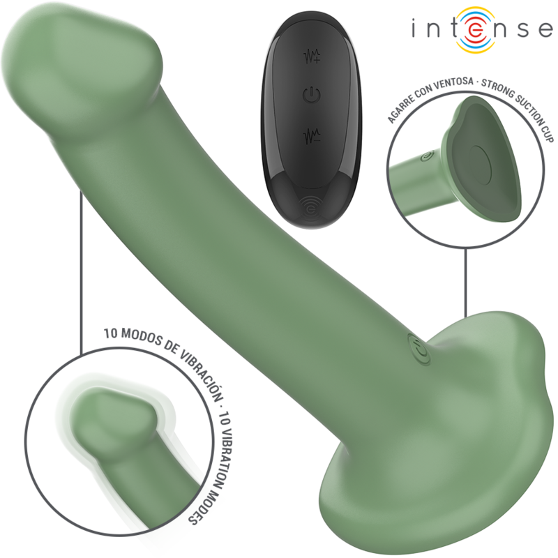 INTENSE - VIBRADOR BECCA CON VENTOSA 10 VIBRACIONES MANDO A DISTANCIA VERDE