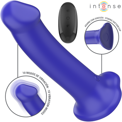 INTENSE - VIBREUR VENTOUSE VICTORIA 10 VIBRATIONS BLEU FONCÉ TÉLÉCOMMANDE