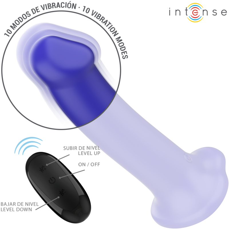 INTENSE - VIBREUR VENTOUSE VICTORIA 10 VIBRATIONS BLEU FONCÉ TÉLÉCOMMANDE
