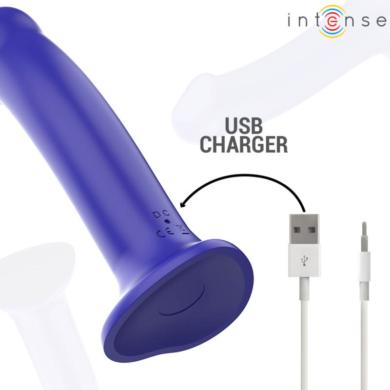 INTENSE - VIBREUR VENTOUSE VICTORIA 10 VIBRATIONS BLEU FONCÉ TÉLÉCOMMANDE
