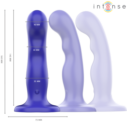 INTENSE - VIBREUR COURT AVEC VENTOUSE BLEUE TÉLÉCOMMANDE