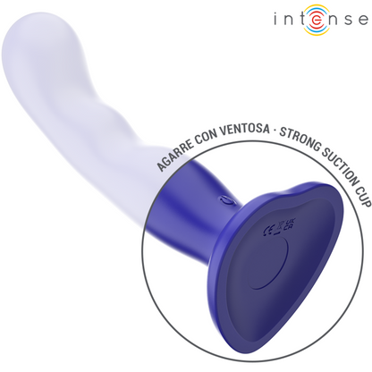 INTENSE - VIBREUR COURT AVEC VENTOUSE BLEUE TÉLÉCOMMANDE