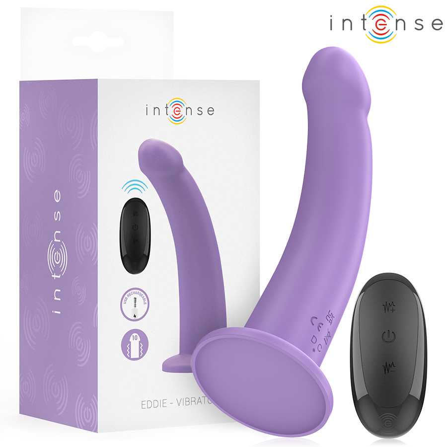 INTENSE - VIBREUR EDDIE 17,5 CM 10 VIBRATIONS TÉLÉCOMMANDE VIOLET