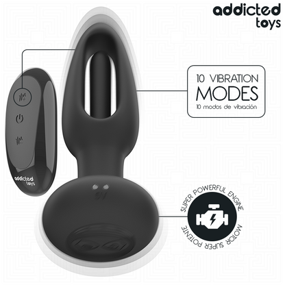 ADDICTED TOYS - ANAL PLUG WITH VIBRATING TONGUE AND REMOTE CONTROL