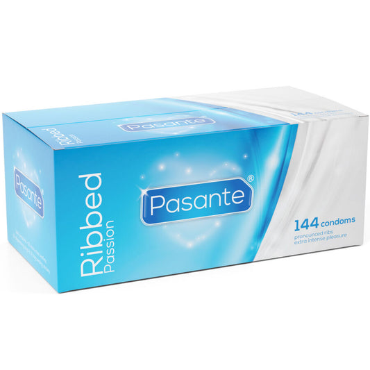 PASANTE - RIBBED PASSION CONDOMS BOX 144 UNITS