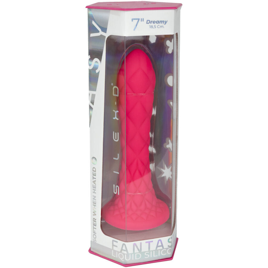 SILEXD - DREAMY DILDO FANTASY LIQUID SILICONE THERMOREACTIVE FUCHSIA 18.5 CM