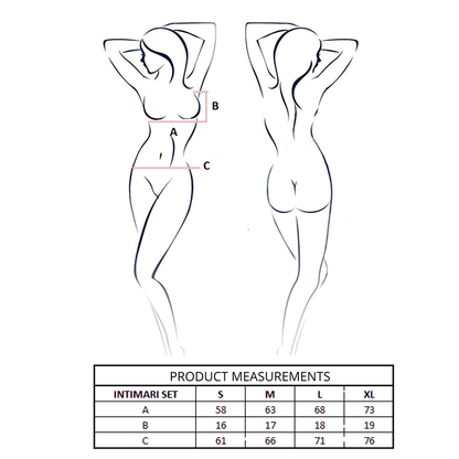 PASSION - INTIMARI BRA + PANTIES SET BLACK S/M