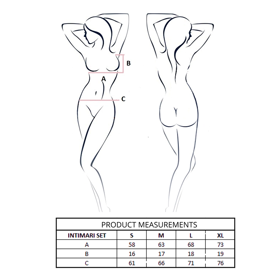 PASSION - INTIMARI BRA + PANTIES SET PINK S/M
