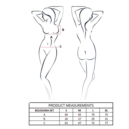 PASSION - BELISSANA BRA + THONG SET BURGUNDY L/XL