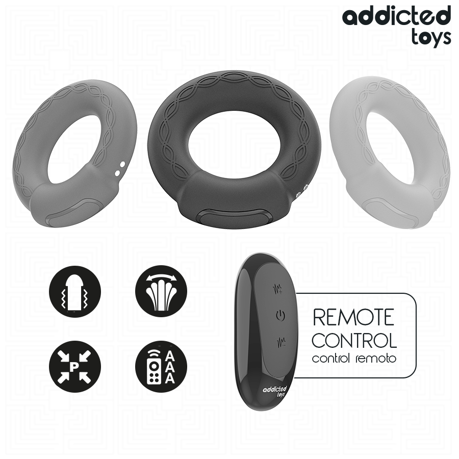 ADDICTED TOYS - HEATING EFFECT VIBRATING COCK RING REMOTE CONTROL