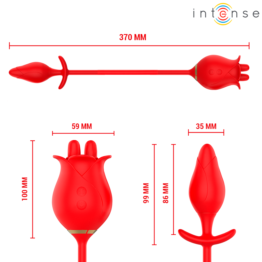 INTENSE - MELANIE DOUBLE CLITORIS STIMULATOR WITH ZIGZAG TONGUE