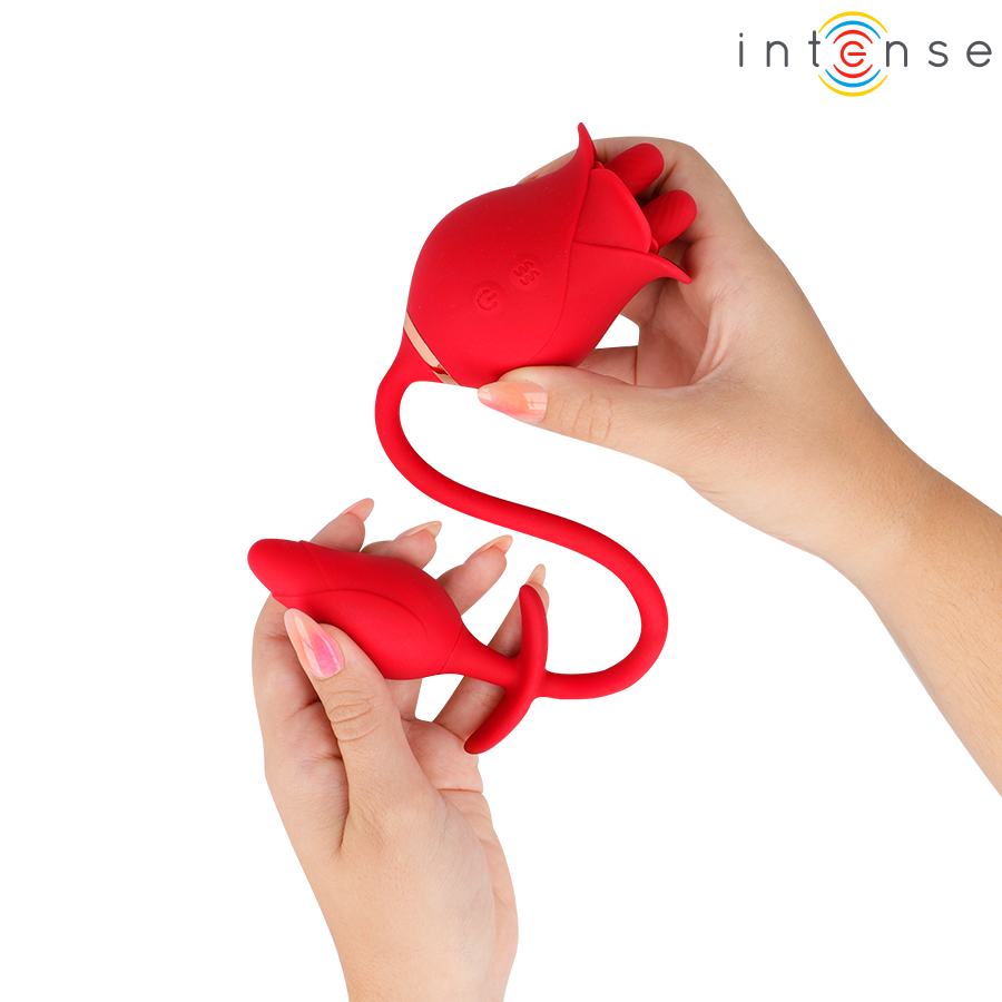 INTENSE - MELANIE DOUBLE CLITORIS STIMULATOR WITH ZIGZAG TONGUE