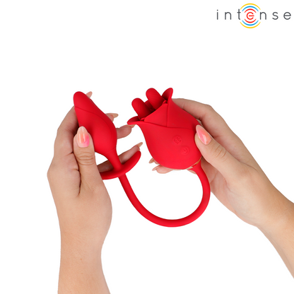 INTENSE - MELANIE DOUBLE CLITORIS STIMULATOR WITH ZIGZAG TONGUE