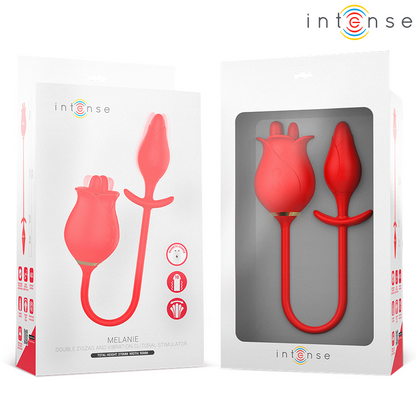 INTENSE - MELANIE DOUBLE CLITORIS STIMULATOR WITH ZIGZAG TONGUE