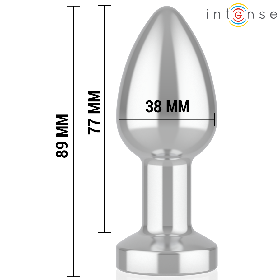 INTENSO - PLUG ANAL VIBRADOR DE METAL CON LUCES LED Y CONTROL REMOTO - TALLA M