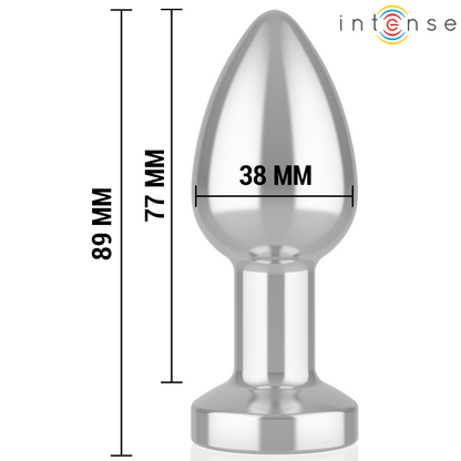 INTENSO - PLUG ANAL VIBRADOR DE METAL CON LUCES LED Y CONTROL REMOTO - TALLA M