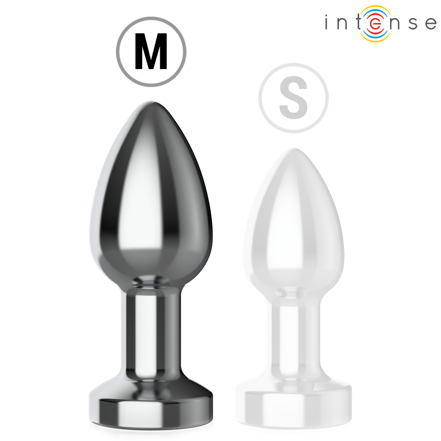 INTENSO - PLUG ANAL VIBRADOR DE METAL CON LUCES LED Y CONTROL REMOTO - TALLA M