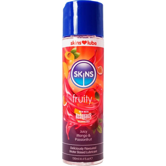 SKINS - LUBRICANTE A BASE DE AGUA CON SABOR A MANGO Y MARACUYÁ 130 ML